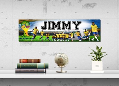 Brazil National Football Team - Personalized Poster with Your Name, Birthday Banner, Custom Wall Décor, Wall Art - image1